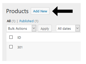 The products interface using Sell Digital Downloads