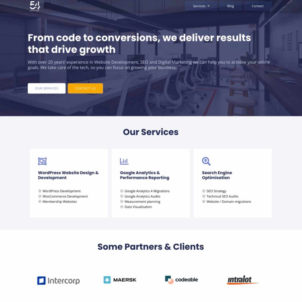 54-solutions-homepage 54 Solutions homepage