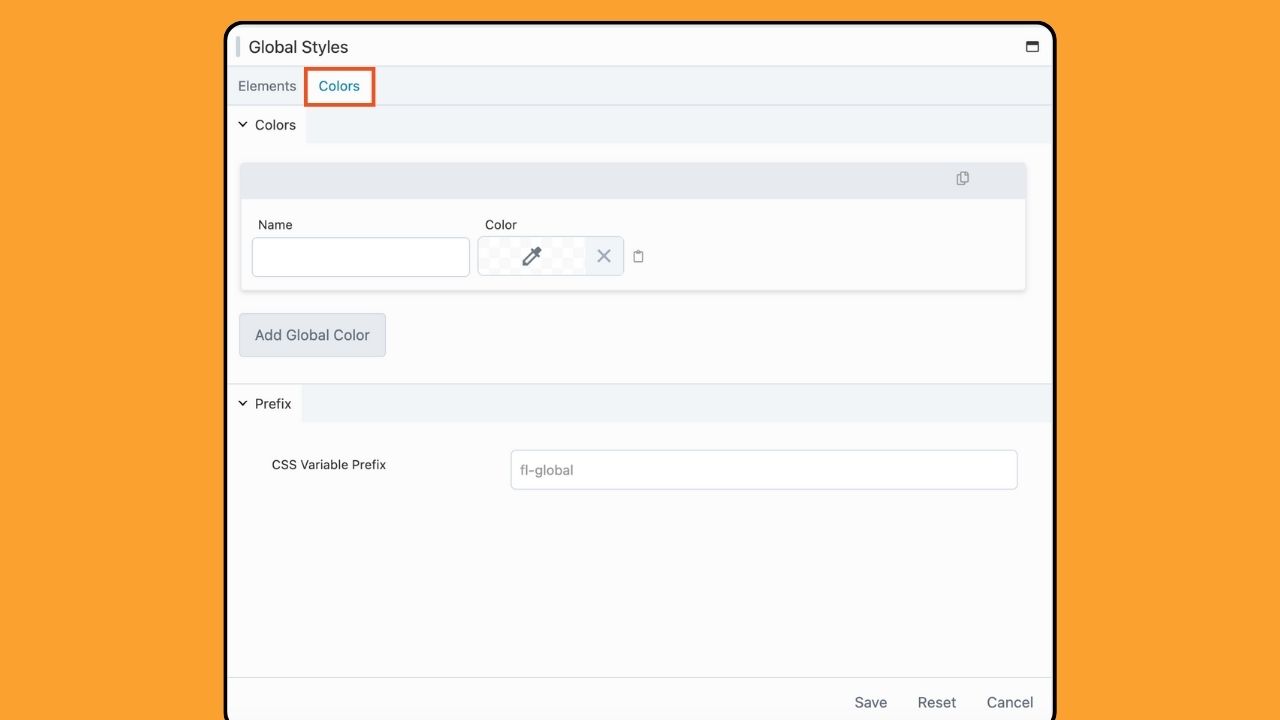 Beaver Builder 2.8 Global Styles - colors tab