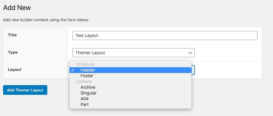 Adding a new Themer layout.