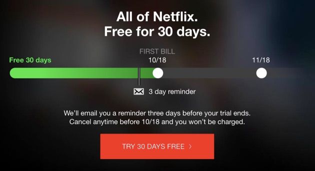 The Netflix homepage.