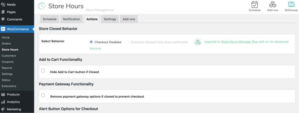 The Actions tab.