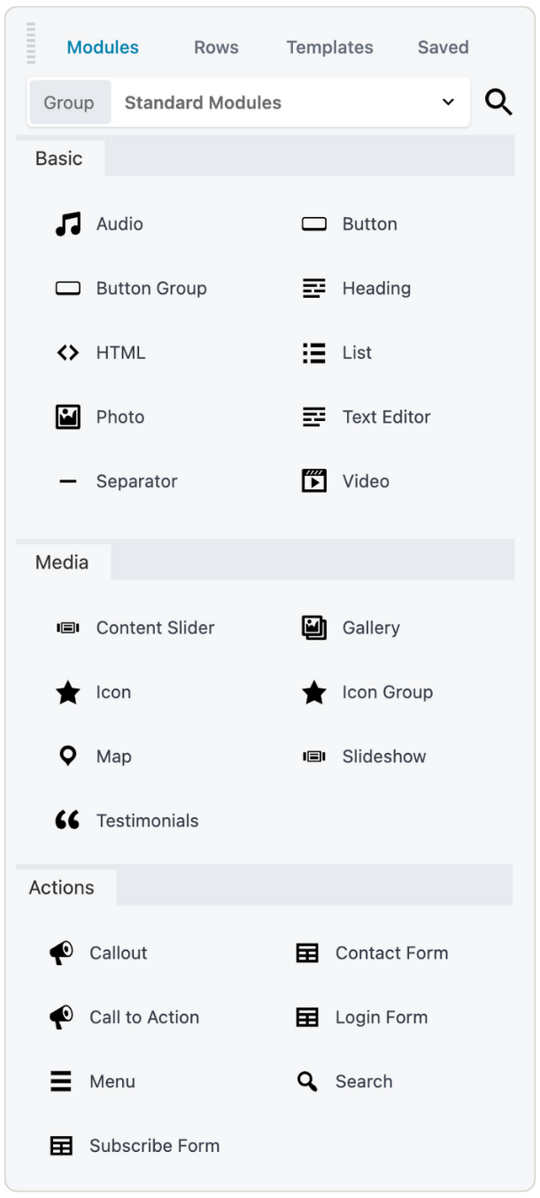BB-home-page-header-v-2.0-modules-tab Beaver 幸运飞开艇查询历史结果号码 Builder module list screenshot