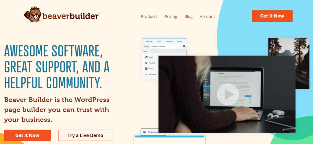 Beaver Builder homepage