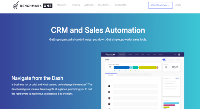 BenchmarkONE CRM software homepage