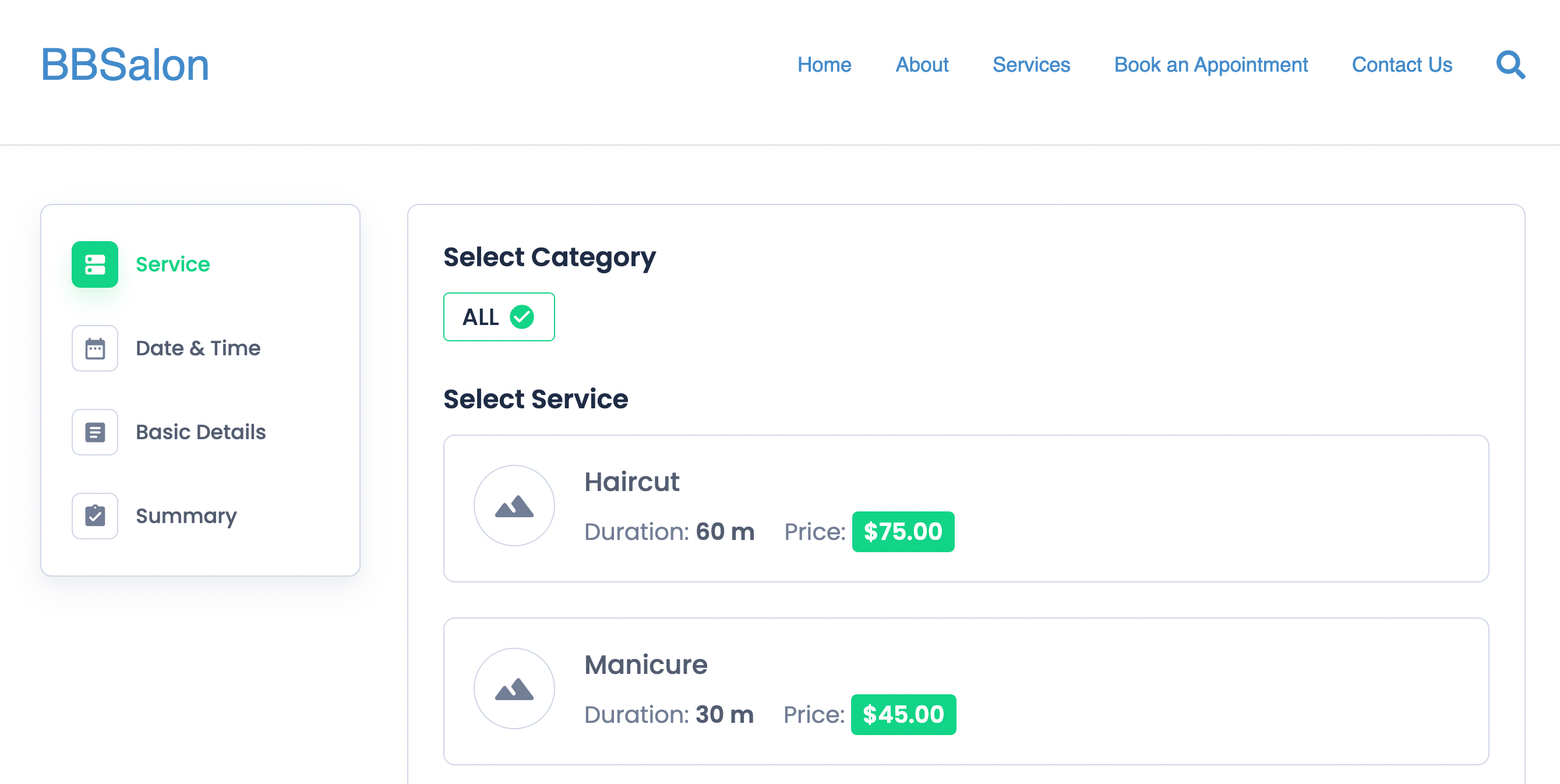 BookingPress booking page using Beaver Builder website builder