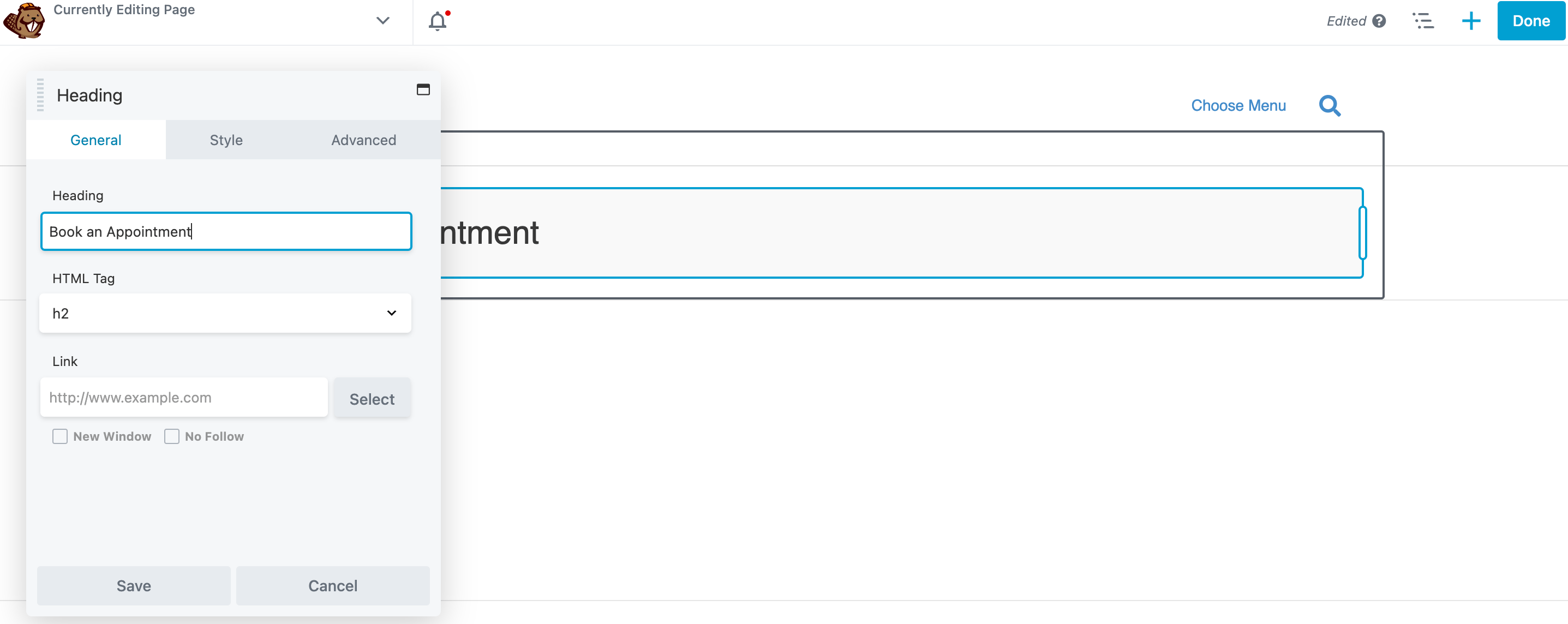 Beaver Builder heading module