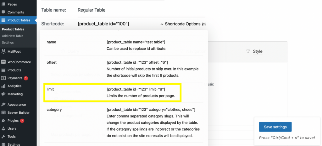 Shortcode limit. 