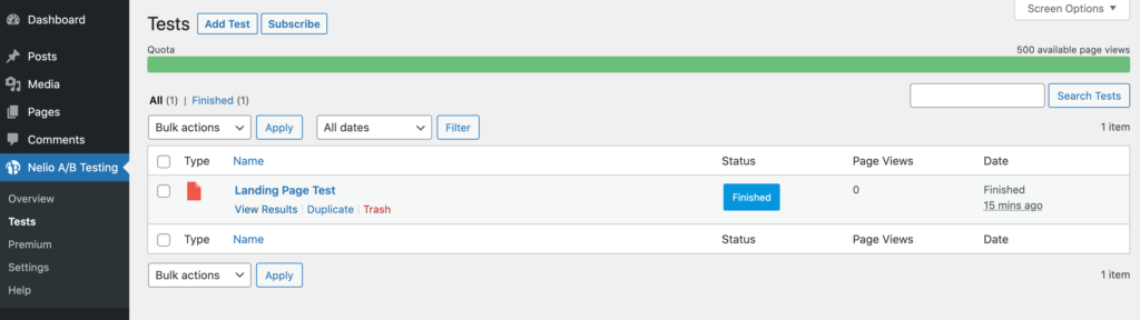 How to view the results of your A/B test.