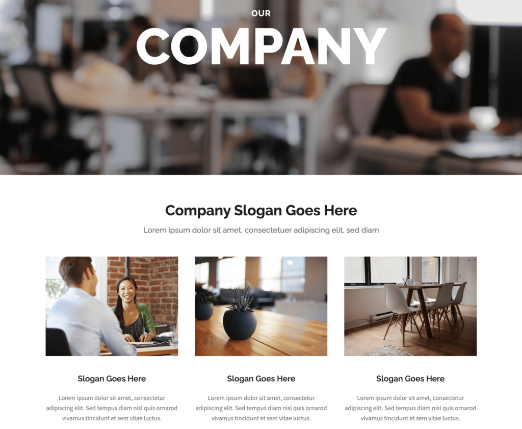 Page template