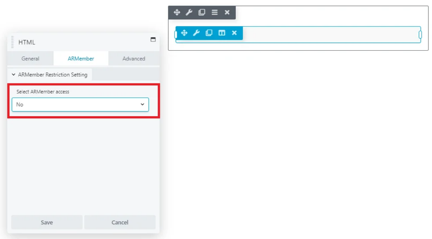 restrict content in beaver builder with ARMember